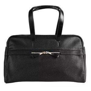 New Reiss Bournemouth Bovine Leather Duffle Bag Black $645 NWT